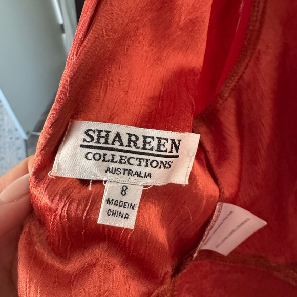 Rust Satin Women's Blouse - Picture 3 of 4